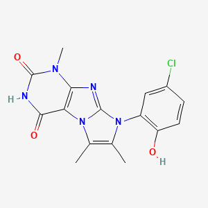molecular formula C16H14ClN5O3 B6418265 8-(5-chloro-2-hydroxyphenyl)-1,6,7-trimethyl-1H,2H,3H,4H,8H-imidazo[1,2-g]purine-2,4-dione CAS No. 1021209-42-6