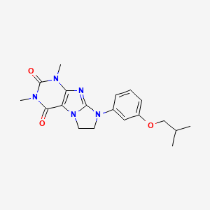 molecular formula C19H23N5O3 B6418290 1,3-dimethyl-8-[3-(2-methylpropoxy)phenyl]-1H,2H,3H,4H,6H,7H,8H-imidazo[1,2-g]purine-2,4-dione CAS No. 1021208-67-2