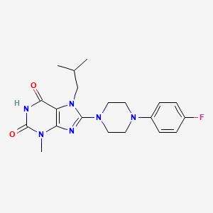 molecular formula C20H25FN6O2 B6418291 8-[4-(4-fluorophenyl)piperazin-1-yl]-3-methyl-7-(2-methylpropyl)-2,3,6,7-tetrahydro-1H-purine-2,6-dione CAS No. 1021212-94-1