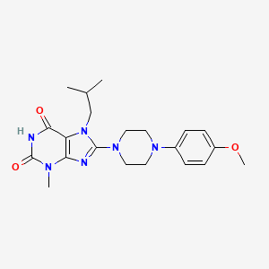 molecular formula C21H28N6O3 B6418294 8-[4-(4-methoxyphenyl)piperazin-1-yl]-3-methyl-7-(2-methylpropyl)-2,3,6,7-tetrahydro-1H-purine-2,6-dione CAS No. 1021209-50-6