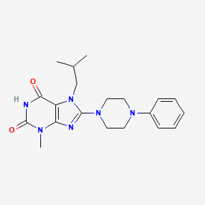 molecular formula C20H26N6O2 B6418296 3-methyl-7-(2-methylpropyl)-8-(4-phenylpiperazin-1-yl)-2,3,6,7-tetrahydro-1H-purine-2,6-dione CAS No. 1021209-48-2