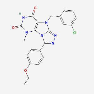9-[(3-chlorophenyl)methyl]-3-(4-ethoxyphenyl)-5-methyl-5H,6H,7H,8H,9H-[1,2,4]triazolo[3,4-h]purine-6,8-dione