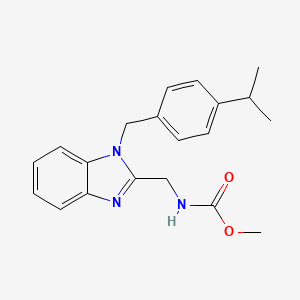 molecular formula C20H23N3O2 B6418360 methyl N-[(1-{[4-(propan-2-yl)phenyl]methyl}-1H-1,3-benzodiazol-2-yl)methyl]carbamate CAS No. 912890-82-5