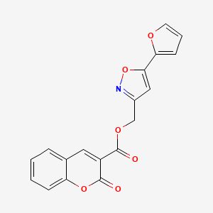 molecular formula C18H11NO6 B6418377 [5-(furan-2-yl)-1,2-oxazol-3-yl]methyl 2-oxo-2H-chromene-3-carboxylate CAS No. 1090799-51-1