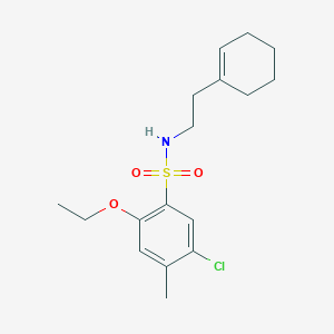 molecular formula C17H24ClNO3S B6418388 5-chloro-N-[2-(cyclohex-1-en-1-yl)ethyl]-2-ethoxy-4-methylbenzene-1-sulfonamide CAS No. 898644-71-8