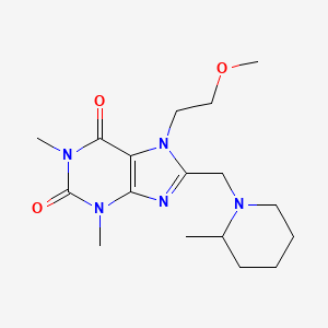 molecular formula C17H27N5O3 B6418393 7-(2-methoxyethyl)-1,3-dimethyl-8-[(2-methylpiperidin-1-yl)methyl]-2,3,6,7-tetrahydro-1H-purine-2,6-dione CAS No. 851941-11-2