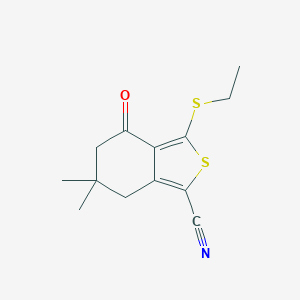 molecular formula C13H15NOS2 B064184 3-(乙硫基)-6,6-二甲基-4-氧代-4,5,6,7-四氢苯并[c]噻吩-1-腈 CAS No. 175202-70-7