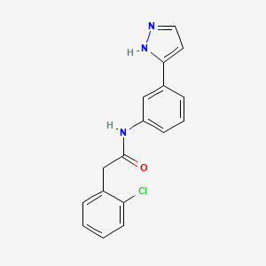 molecular formula C17H14ClN3O B6418401 2-(2-chlorophenyl)-N-[3-(1H-pyrazol-3-yl)phenyl]acetamide CAS No. 1192579-58-0