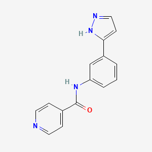 N-[3-(1H-pyrazol-3-yl)phenyl]pyridine-4-carboxamide