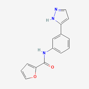 molecular formula C14H11N3O2 B6418411 N-[3-(1H-pyrazol-3-yl)phenyl]furan-2-carboxamide CAS No. 1134784-15-8
