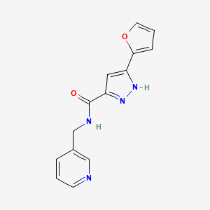 molecular formula C14H12N4O2 B6418433 5-(furan-2-yl)-N-[(pyridin-3-yl)methyl]-1H-pyrazole-3-carboxamide CAS No. 1238341-29-1