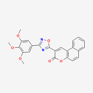 molecular formula C24H18N2O6 B6418444 2-[3-(3,4,5-trimethoxyphenyl)-1,2,4-oxadiazol-5-yl]-3H-benzo[f]chromen-3-one CAS No. 892757-37-8