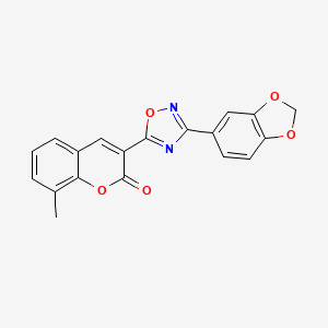 molecular formula C19H12N2O5 B6418450 3-[3-(2H-1,3-benzodioxol-5-yl)-1,2,4-oxadiazol-5-yl]-8-methyl-2H-chromen-2-one CAS No. 931329-17-8