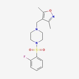 molecular formula C16H20FN3O3S B6418454 1-[(3,5-dimethyl-1,2-oxazol-4-yl)methyl]-4-(2-fluorobenzenesulfonyl)piperazine CAS No. 1285859-90-6