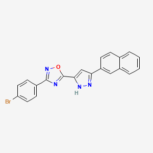 3-(4-bromophenyl)-5-[3-(naphthalen-2-yl)-1H-pyrazol-5-yl]-1,2,4-oxadiazole