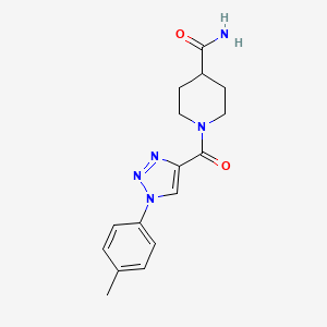 molecular formula C16H19N5O2 B6418487 1-[1-(4-methylphenyl)-1H-1,2,3-triazole-4-carbonyl]piperidine-4-carboxamide CAS No. 951597-75-4
