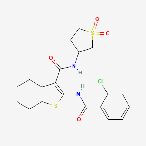molecular formula C20H21ClN2O4S2 B6418495 2-(2-chlorobenzamido)-N-(1,1-dioxo-1lambda6-thiolan-3-yl)-4,5,6,7-tetrahydro-1-benzothiophene-3-carboxamide CAS No. 618078-76-5