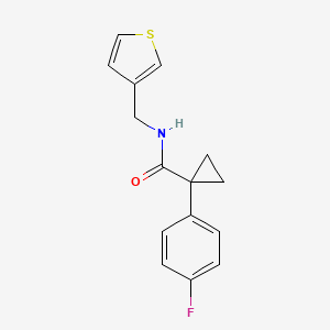 molecular formula C15H14FNOS B6418504 1-(4-fluorophenyl)-N-[(thiophen-3-yl)methyl]cyclopropane-1-carboxamide CAS No. 1091383-47-9