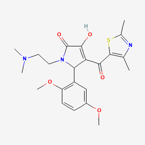 molecular formula C22H27N3O5S B6418517 5-(2,5-dimethoxyphenyl)-4-(2,4-dimethyl-1,3-thiazole-5-carbonyl)-1-[2-(dimethylamino)ethyl]-3-hydroxy-2,5-dihydro-1H-pyrrol-2-one CAS No. 627817-28-1