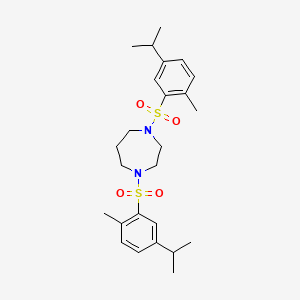 molecular formula C25H36N2O4S2 B6418549 1,4-bis[2-methyl-5-(propan-2-yl)benzenesulfonyl]-1,4-diazepane CAS No. 684226-00-4