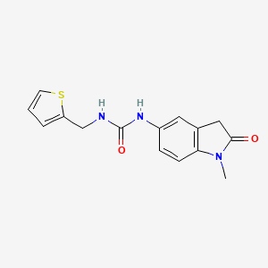 molecular formula C15H15N3O2S B6418551 3-(1-methyl-2-oxo-2,3-dihydro-1H-indol-5-yl)-1-[(thiophen-2-yl)methyl]urea CAS No. 1172384-38-1