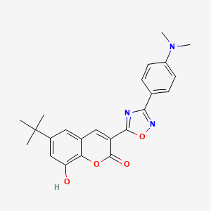 molecular formula C23H23N3O4 B6418594 6-tert-butyl-3-{3-[4-(dimethylamino)phenyl]-1,2,4-oxadiazol-5-yl}-8-hydroxy-2H-chromen-2-one CAS No. 950266-76-9