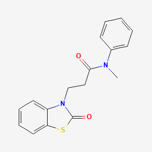 molecular formula C17H16N2O2S B6418628 N-methyl-3-(2-oxo-2,3-dihydro-1,3-benzothiazol-3-yl)-N-phenylpropanamide CAS No. 851989-80-5