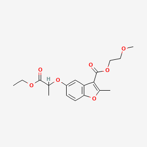 molecular formula C18H22O7 B6418675 2-methoxyethyl 5-[(1-ethoxy-1-oxopropan-2-yl)oxy]-2-methyl-1-benzofuran-3-carboxylate CAS No. 6240-43-3