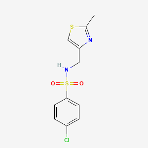 molecular formula C11H11ClN2O2S2 B6418706 4-chloro-N-[(2-methyl-1,3-thiazol-4-yl)methyl]benzene-1-sulfonamide CAS No. 852453-15-7