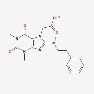 2-{1,3-dimethyl-2,6-dioxo-8-[(2-phenylethyl)amino]-2,3,6,7-tetrahydro-1H-purin-7-yl}acetic acid