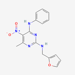 molecular formula C16H15N5O3 B6418742 N2-[(furan-2-yl)methyl]-6-methyl-5-nitro-N4-phenylpyrimidine-2,4-diamine CAS No. 304864-75-3