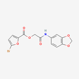 molecular formula C14H10BrNO6 B6418750 [(2H-1,3-benzodioxol-5-yl)carbamoyl]methyl 5-bromofuran-2-carboxylate CAS No. 386277-58-3
