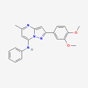 molecular formula C21H20N4O2 B6418783 2-(3,4-dimethoxyphenyl)-5-methyl-N-phenylpyrazolo[1,5-a]pyrimidin-7-amine CAS No. 1015542-94-5