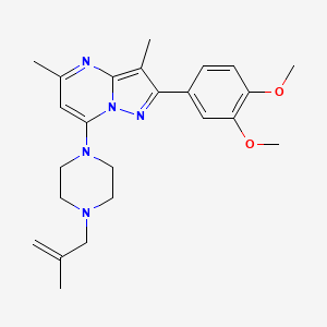 molecular formula C24H31N5O2 B6418791 1-[2-(3,4-dimethoxyphenyl)-3,5-dimethylpyrazolo[1,5-a]pyrimidin-7-yl]-4-(2-methylprop-2-en-1-yl)piperazine CAS No. 1015580-87-6
