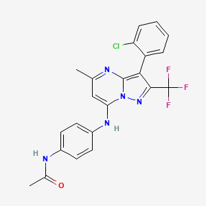 molecular formula C22H17ClF3N5O B6418797 N-(4-{[3-(2-chlorophenyl)-5-methyl-2-(trifluoromethyl)pyrazolo[1,5-a]pyrimidin-7-yl]amino}phenyl)acetamide CAS No. 1015582-09-8
