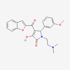 molecular formula C24H24N2O5 B6418840 4-(1-benzofuran-2-carbonyl)-1-[2-(dimethylamino)ethyl]-3-hydroxy-5-(3-methoxyphenyl)-2,5-dihydro-1H-pyrrol-2-one CAS No. 618365-18-7
