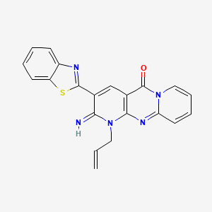 molecular formula C21H15N5OS B6418855 5-(1,3-benzothiazol-2-yl)-6-imino-7-(prop-2-en-1-yl)-1,7,9-triazatricyclo[8.4.0.0^{3,8}]tetradeca-3(8),4,9,11,13-pentaen-2-one CAS No. 865593-33-5