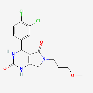 molecular formula C16H17Cl2N3O3 B6418860 4-(3,4-dichlorophenyl)-6-(3-methoxypropyl)-1H,2H,3H,4H,5H,6H,7H-pyrrolo[3,4-d]pyrimidine-2,5-dione CAS No. 1017219-45-2