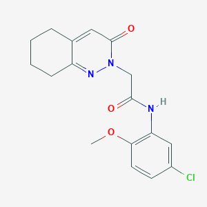 molecular formula C17H18ClN3O3 B6418875 N-(5-chloro-2-methoxyphenyl)-2-(3-oxo-2,3,5,6,7,8-hexahydrocinnolin-2-yl)acetamide CAS No. 933238-22-3