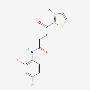 molecular formula C14H11ClFNO3S B6418886 [(4-chloro-2-fluorophenyl)carbamoyl]methyl 3-methylthiophene-2-carboxylate CAS No. 484663-44-7