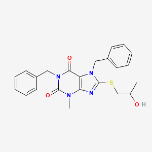 molecular formula C23H24N4O3S B6418898 1,7-dibenzyl-8-[(2-hydroxypropyl)sulfanyl]-3-methyl-2,3,6,7-tetrahydro-1H-purine-2,6-dione CAS No. 368889-41-2