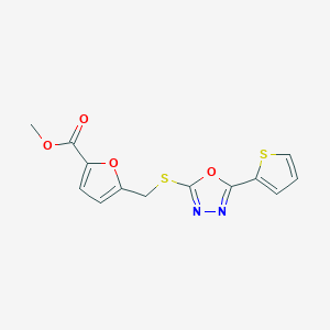 molecular formula C13H10N2O4S2 B6418922 methyl 5-({[5-(thiophen-2-yl)-1,3,4-oxadiazol-2-yl]sulfanyl}methyl)furan-2-carboxylate CAS No. 1170606-37-7