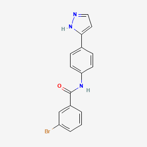 molecular formula C16H12BrN3O B6418951 3-bromo-N-[4-(1H-pyrazol-3-yl)phenyl]benzamide CAS No. 1182963-41-2