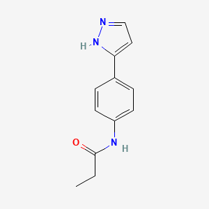 molecular formula C12H13N3O B6418954 N-[4-(1H-pyrazol-3-yl)phenyl]propanamide CAS No. 1209637-21-7