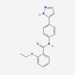 molecular formula C18H17N3O2 B6418958 2-ethoxy-N-[4-(1H-pyrazol-3-yl)phenyl]benzamide CAS No. 1197581-89-7