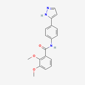 molecular formula C18H17N3O3 B6418972 2,3-dimethoxy-N-[4-(1H-pyrazol-3-yl)phenyl]benzamide CAS No. 1209624-77-0