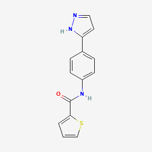 molecular formula C14H11N3OS B6418980 N-[4-(1H-pyrazol-3-yl)phenyl]thiophene-2-carboxamide CAS No. 1197469-85-4