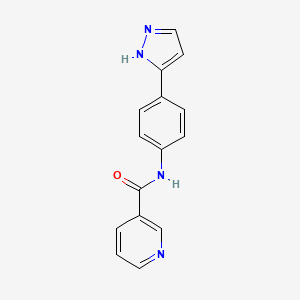 molecular formula C15H12N4O B6418984 N-[4-(1H-pyrazol-3-yl)phenyl]pyridine-3-carboxamide CAS No. 256661-45-7