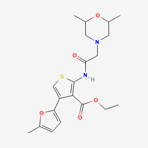 molecular formula C20H26N2O5S B6418992 ethyl 2-[2-(2,6-dimethylmorpholin-4-yl)acetamido]-4-(5-methylfuran-2-yl)thiophene-3-carboxylate CAS No. 379239-51-7