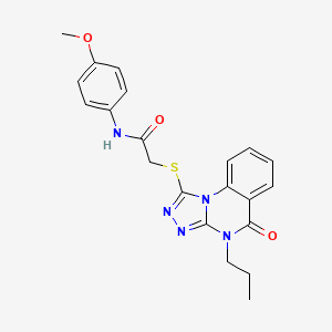 N-(4-methoxyphenyl)-2-({5-oxo-4-propyl-4H,5H-[1,2,4]triazolo[4,3-a]quinazolin-1-yl}sulfanyl)acetamide